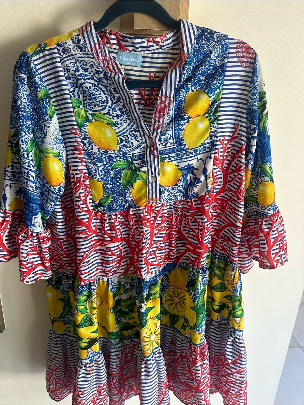 Spanish Bright Lemon-Print Women's dress